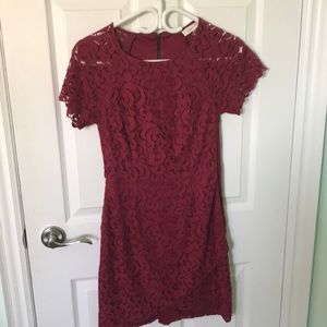 Cute burgundy lace dress